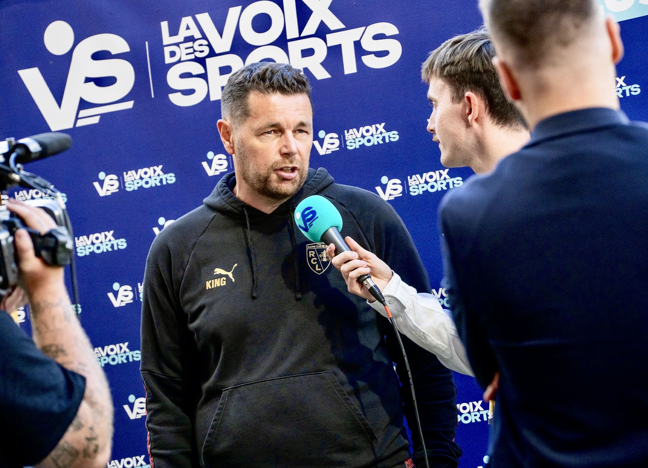 Interview de Pierre Sage, entraineur du RC Lens en avant-match de la diffusion sur la Voix des Sports